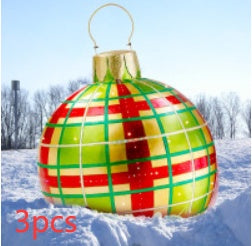 60CM Inflatable PVC Christmas Ball – Outdoor Tree Ornament Green grids 3PCS 60cm Infinite Avenue