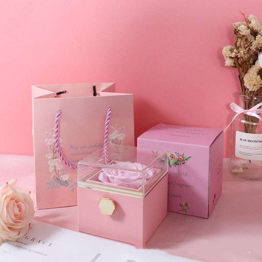 Fashion Acrylic Rotating Rose Jewelry Box Infinite Avenue