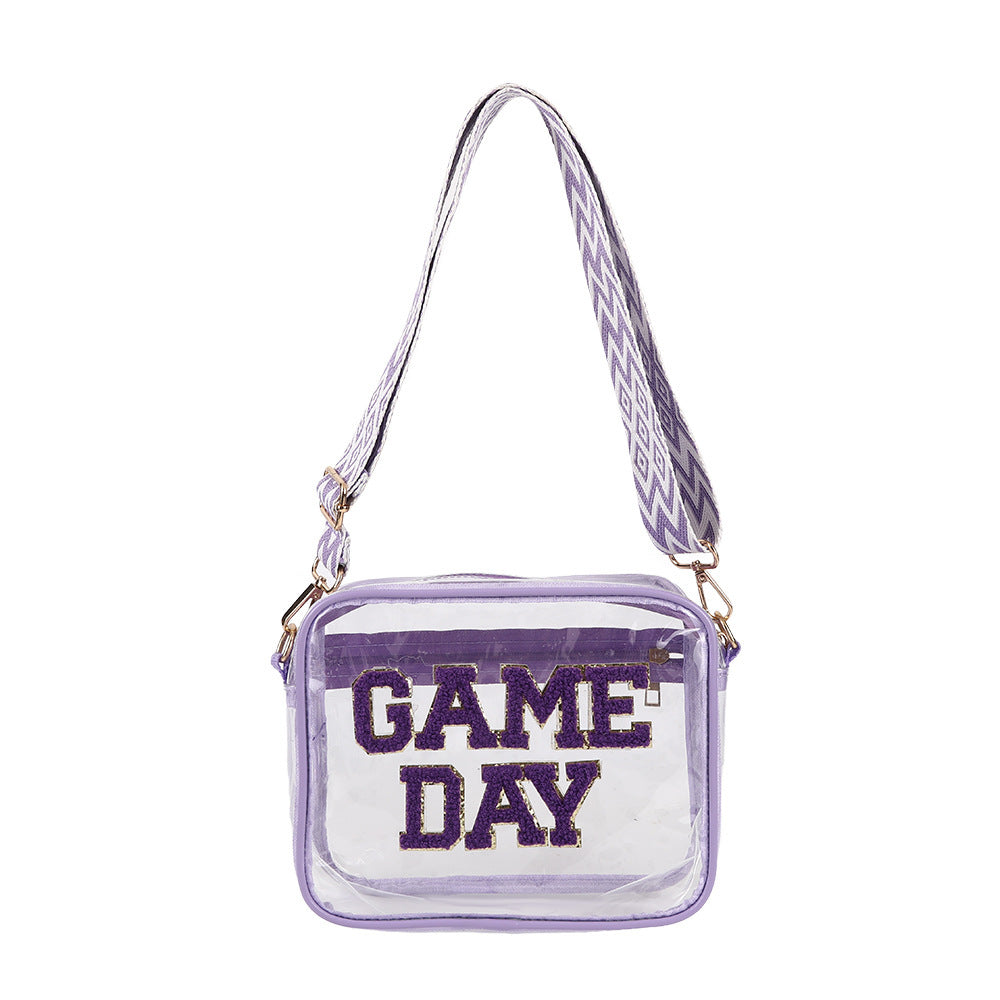 Transparent PVC Cross-body Embroidery Letter Shoulder Small Square Bag Infinite Avenue