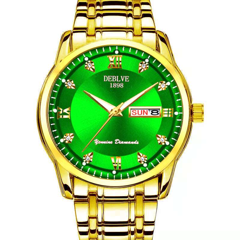 Fashion Alloy Steel Belt Waterproof Luminous Men's Dual Calendar Watch Infinite Avenue