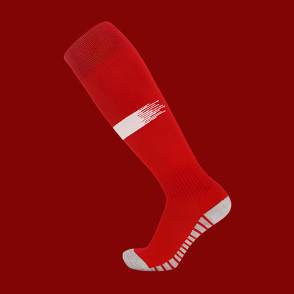 Men's Thickened Soccer Socks – Towel Bottom for Training Red and White Infinite Avenue