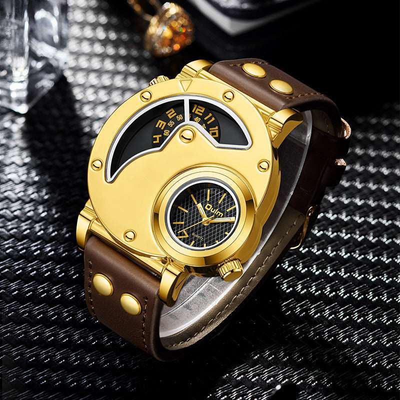 Gold Multi-functional Exaggerated Dial Watch For Men Infinite Avenue