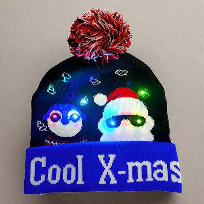 LED Christmas Beanie – Light-Up Knitted Hat Gift for Kids and Adults B One size Infinite Avenue