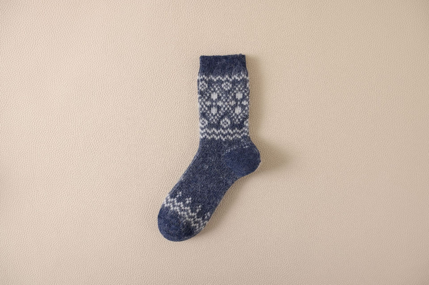 Autumn & Winter Mid-Calf Thick Knit Women's Socks 2 Blue Infinite Avenue