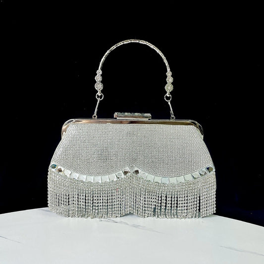 New Tassel Princess Banquet Handbag Silver Infinite Avenue