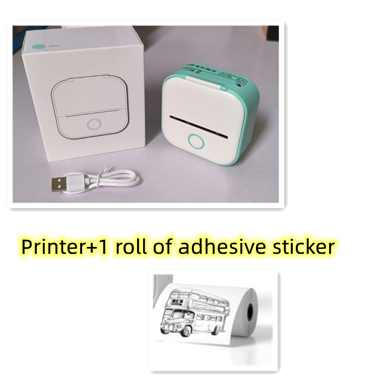 Portable Mini Thermal Label & Photo Printer – Bluetooth Compatible Green USB Infinite Avenue