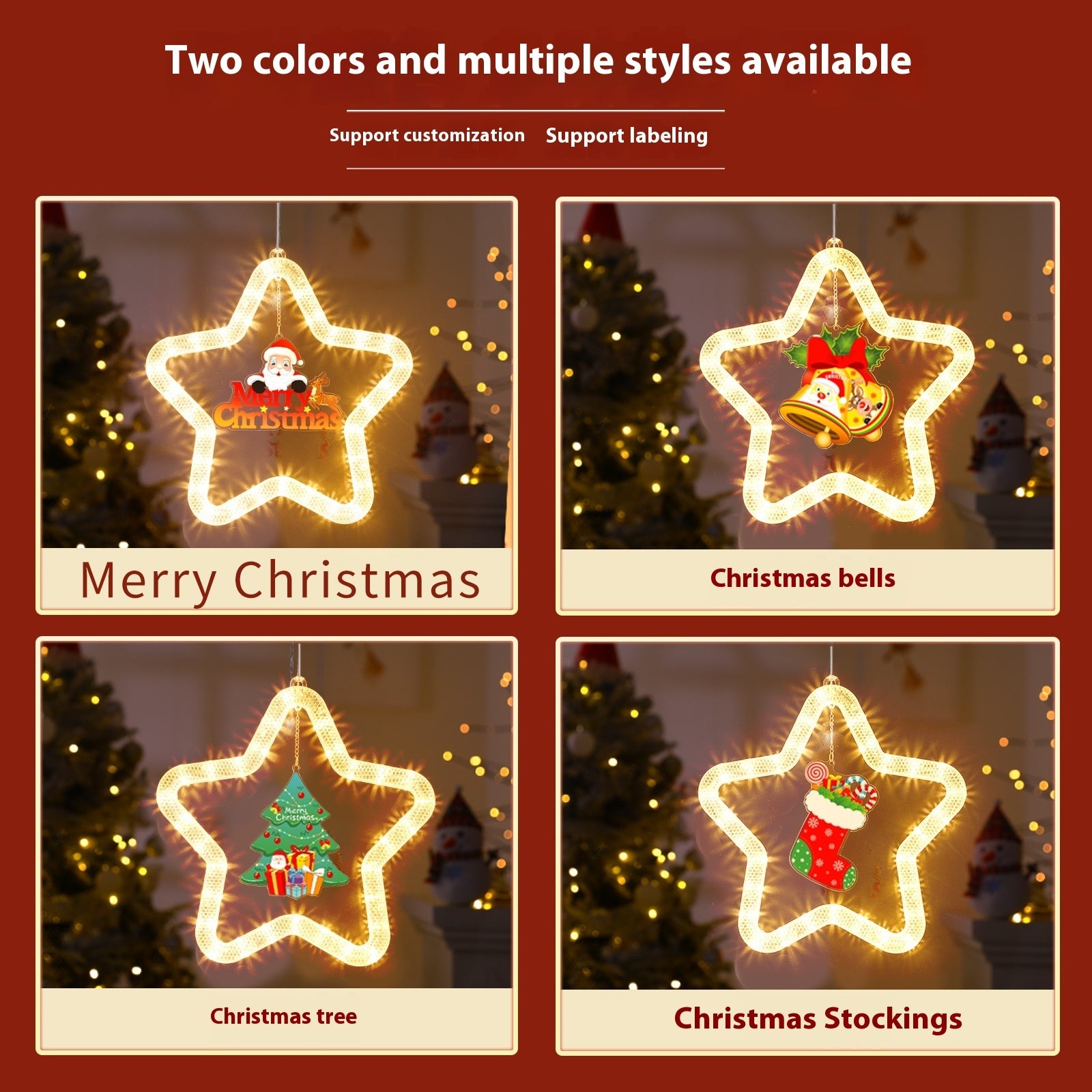 LED Christmas Star Pendant – Holiday Window & Door Decoration Infinite Avenue