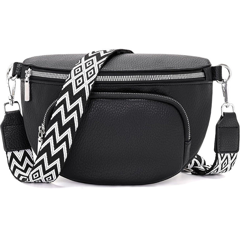 Cross-border Hot Extra Large Waist Bag Chest Bag Large Capacity Black 29X19X10CM Infinite Avenue