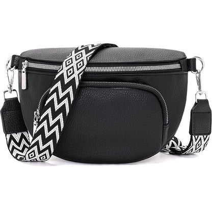 Cross-border Hot Extra Large Waist Bag Chest Bag Large Capacity Black 29X19X10CM Infinite Avenue