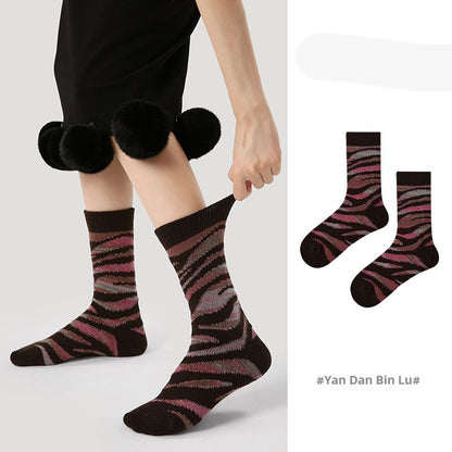 Vintage Court Style Mid-Length Socks Yan Dan Bin Lu Average Size Infinite Avenue