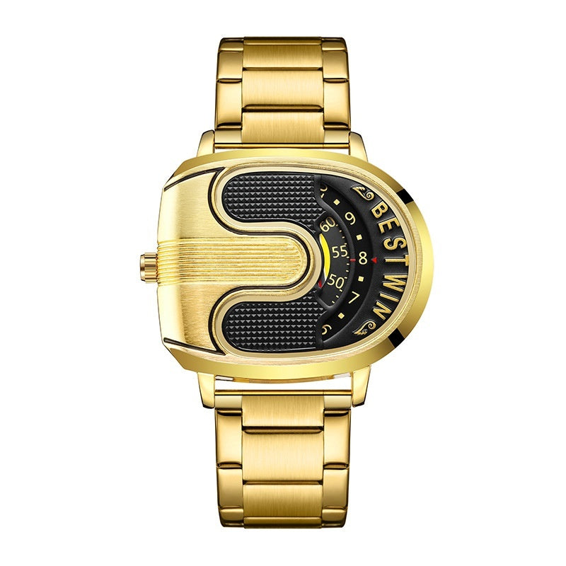 Men's U-shaped Fashion Watch Gold Black Infinite Avenue