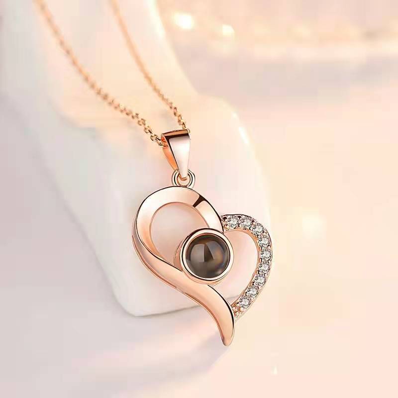 Hot Valentine's Day Gifts Metal Rose Jewelry Gift Box Necklace For Wedding Girlfriend Necklace Gifts Necklace B Infinite Avenue