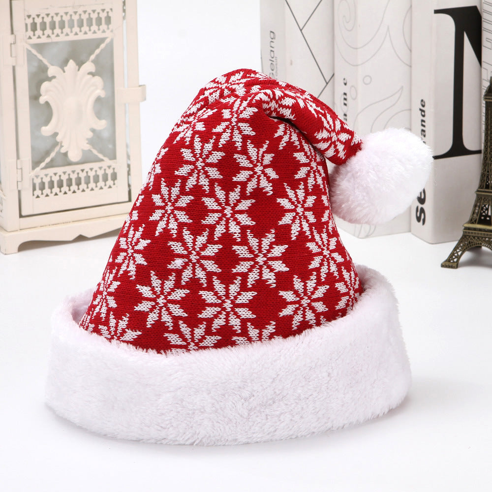 Knitted Snowflake Deer Christmas Hat Red And White Snowflake Infinite Avenue