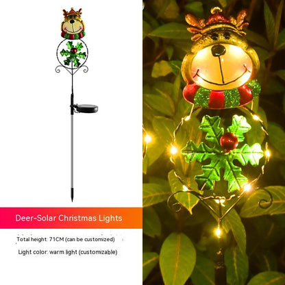 Solar LED Christmas Snowman & Elk Ground Lights Elk Infinite Avenue