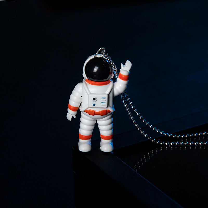 Luminous Small Camera Ball Titanium Steel Necklace Can Sound Orange astronaut Infinite Avenue