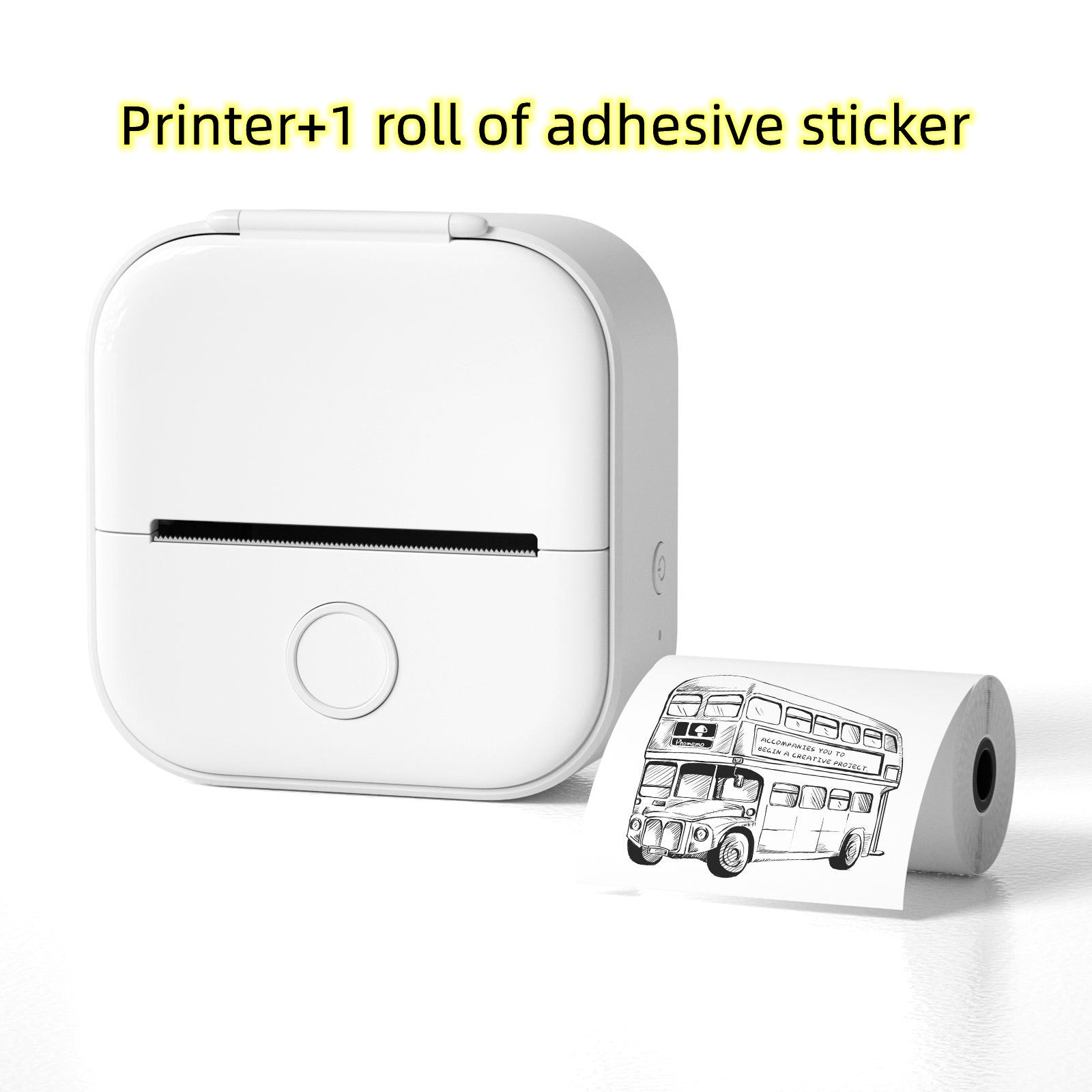 Portable Mini Thermal Label & Photo Printer – Bluetooth Compatible White USB Infinite Avenue