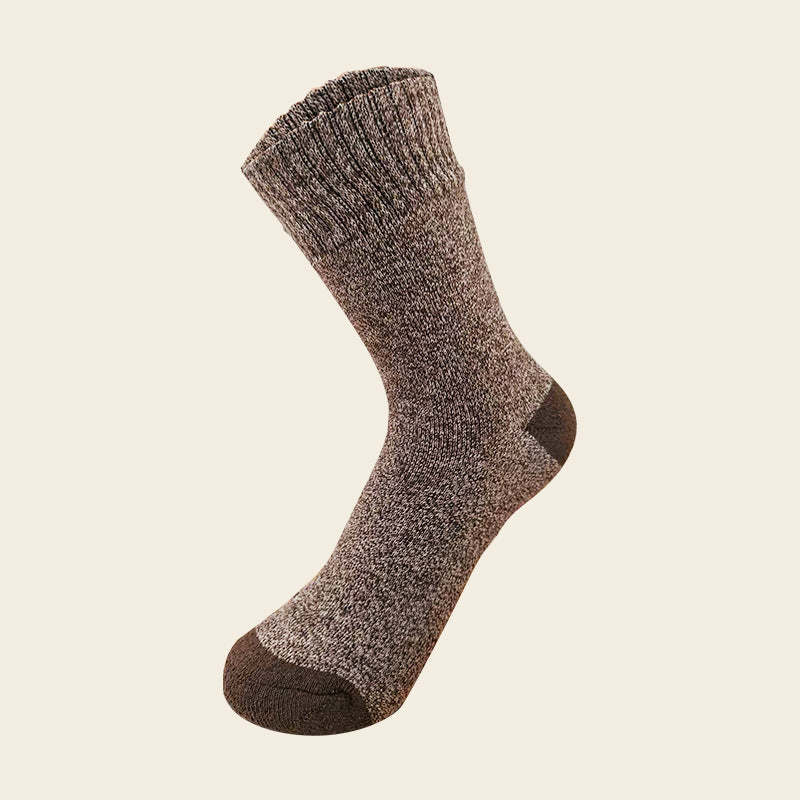 Men's Winter Fleece-Lined Thick Socks Coffee Free Size Infinite Avenue