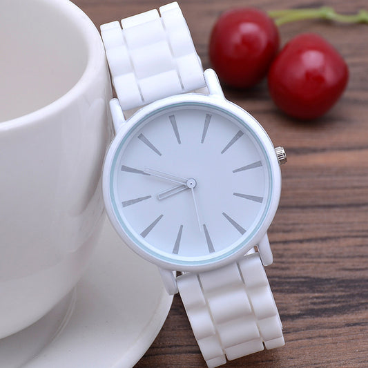 Classic Ultra-thin Silicone Watch Female Student White Infinite Avenue