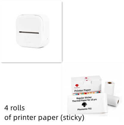 Portable Mini Thermal Label & Photo Printer – Bluetooth Compatible White set USB Infinite Avenue