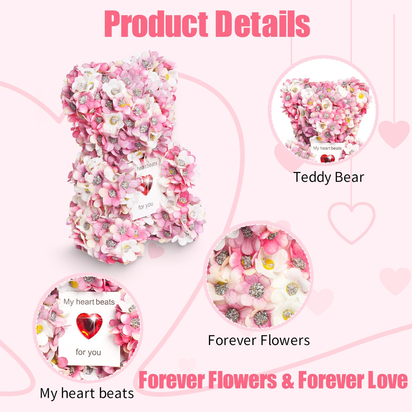 Valentine's Day Artificial Rose Bear Handmade Gift Infinite Avenue