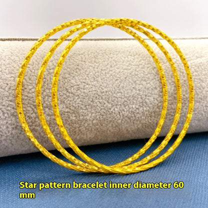 Alluvial Gold Bracelet Women's Non-fading Fine Circle Star Pattern 60mm Infinite Avenue