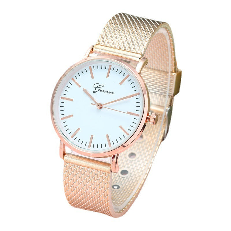 Geneva Watch Dial Plate Mesh Belt Female Minimalist Thin Infinite Avenue