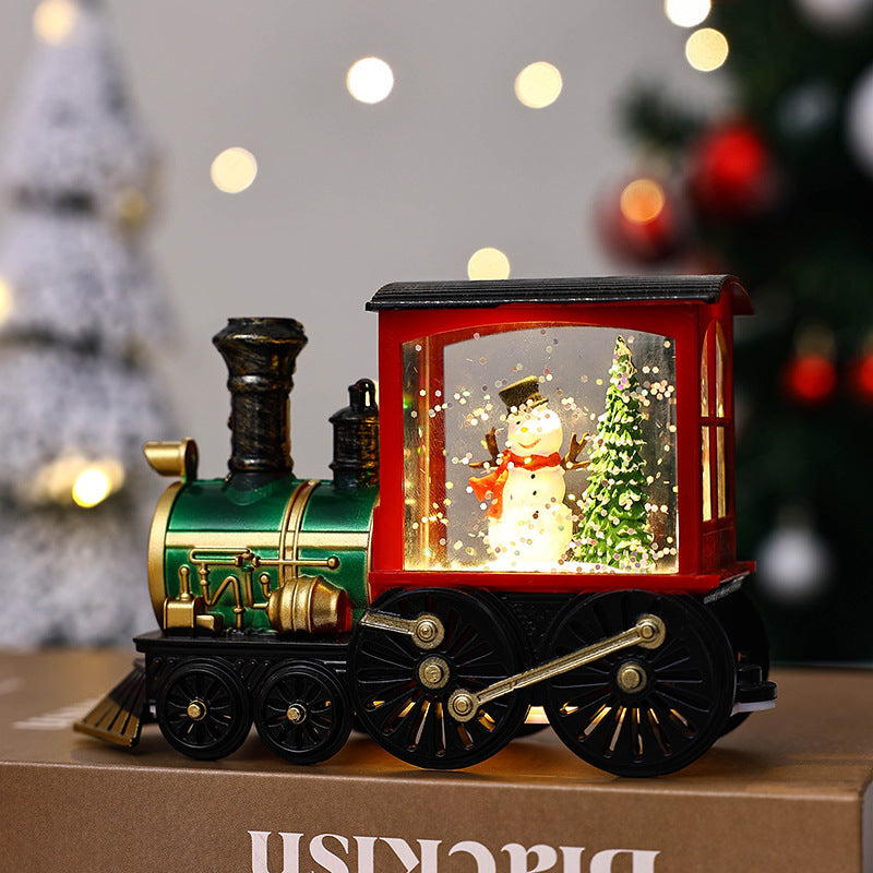 Christmas Train Night Lamp – Gift Decoration Little Train Snowman Tree Infinite Avenue