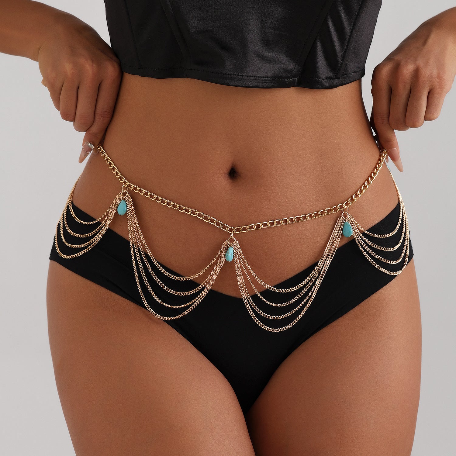 Classic Retro Turquoise Waist Belly Chain For Women Summer Beach Sexy Simple Body Chain Jewelry Accessories Gift Infinite Avenue