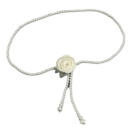 Sweet Pearl Women's Handmade Flowers Thin Waist Chain Accessory Infinite Avenue