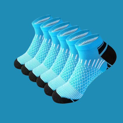 Men's Breathable Running & Basketball Ankle Socks Blue and Black 10Pairs Infinite Avenue