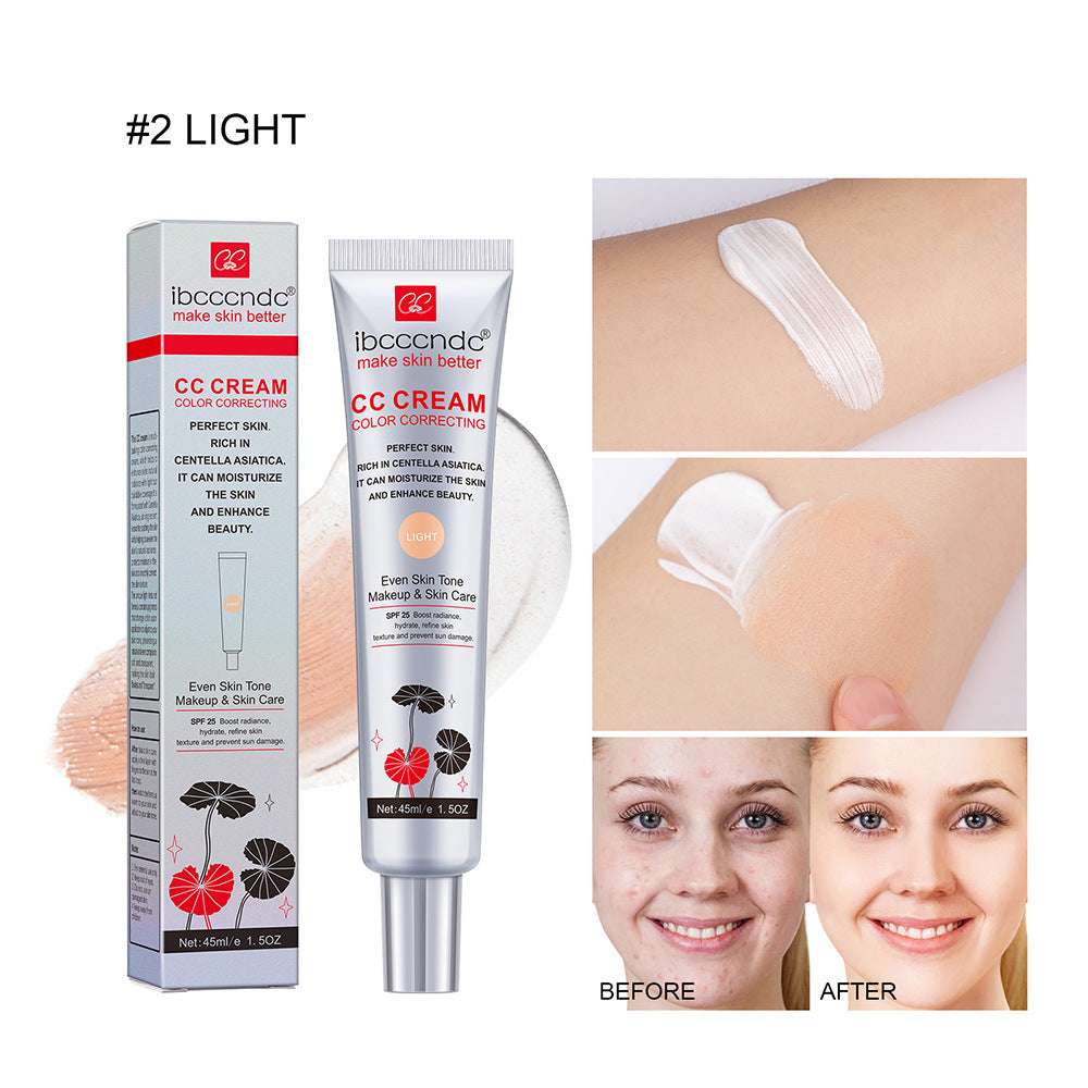 Moisturizing Correcting CC Cream Waterproof Anti-sweat Makeup Before Concealer Lasting Women Makeup Protect Skin Erborian Make 2 Light Color 1PCS Infinite Avenue