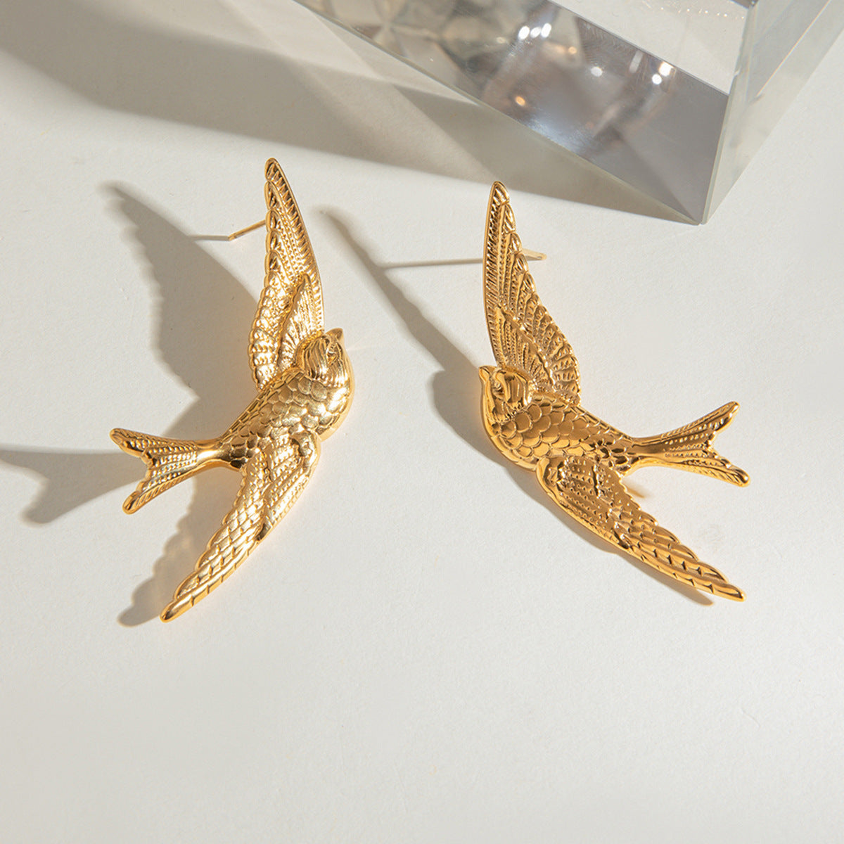 Stainless Steel Vintage Bird Swallow Earrings Infinite Avenue