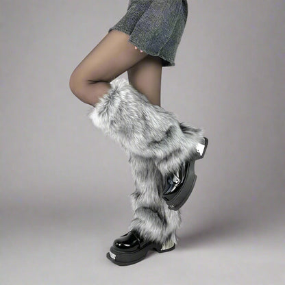 Fur Boot Covers with Short Grass Fur Foot Socks Infinite Avenue