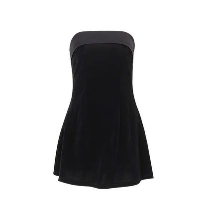 Ins Slim Tube-top Dress Fashion Zipper A-line Short Dresses Party Evening Clothing For Women Infinite Avenue