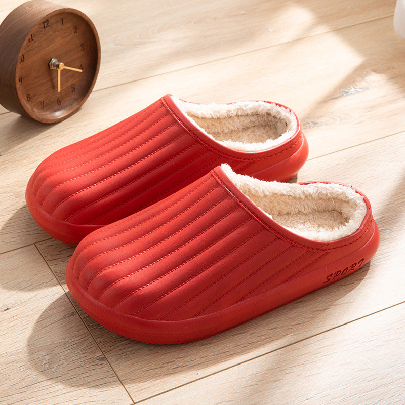 Cotton Slippers Men's Home Water-proof Bag Heel Warm Indoor Red Infinite Avenue