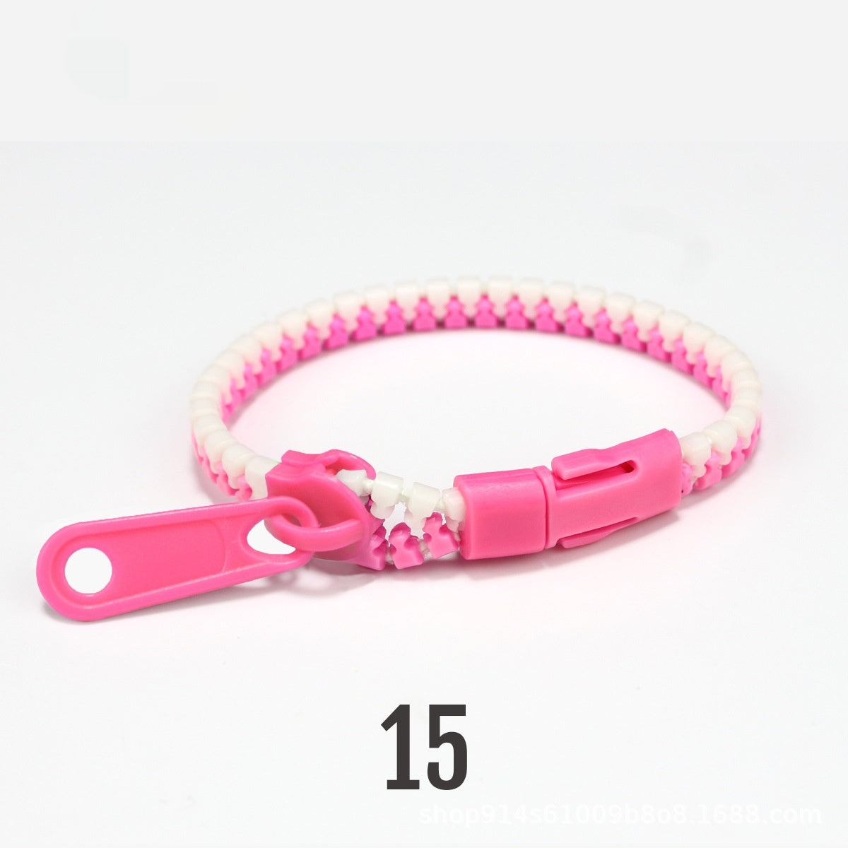 No 5 Two-color Children's Zipper Bracelet Rose Red White 10PCs Bracelet Infinite Avenue