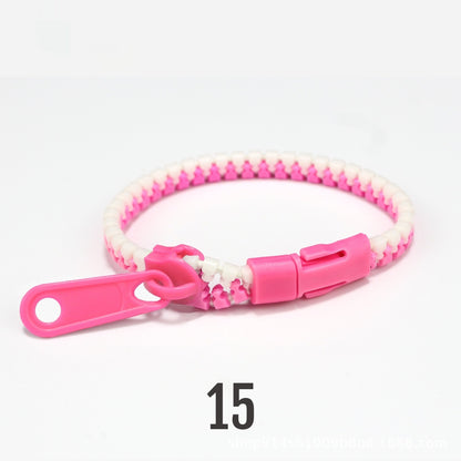 No 5 Two-color Children's Zipper Bracelet Rose Red White 10PCs Bracelet Infinite Avenue