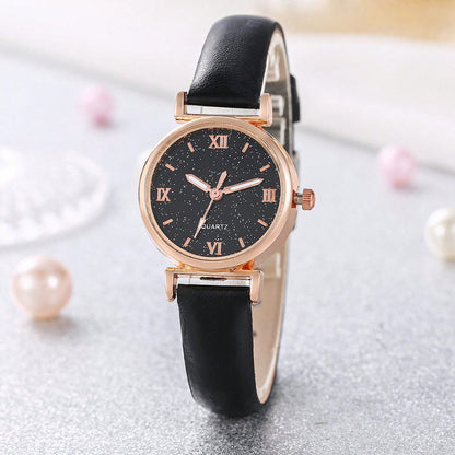 Lady Temperament Heart Bracelet Quartz Watch Suit Roman Mixed Scale Infinite Avenue