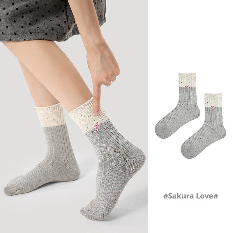 Vintage Court Style Mid-Length Socks Sayonara Notes Average Size Infinite Avenue