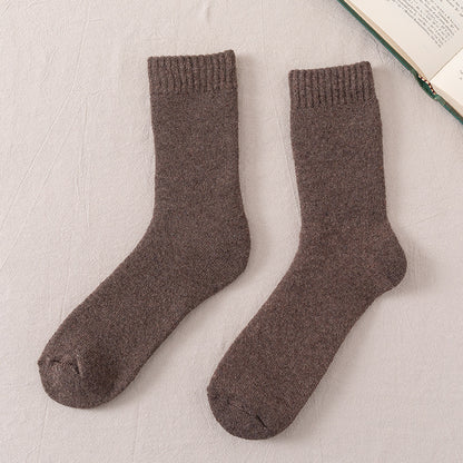 Men's Fleece-Lined Wool Socks – Winter Warmth Coffee Free Size Infinite Avenue