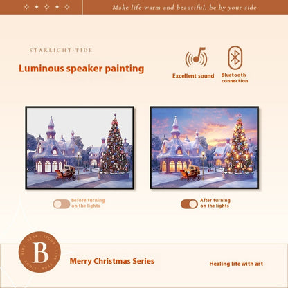 Mini Bluetooth Speaker – Christmas Gift with Artistic Design Happy Christmas B Style 18x24 USB Infinite Avenue