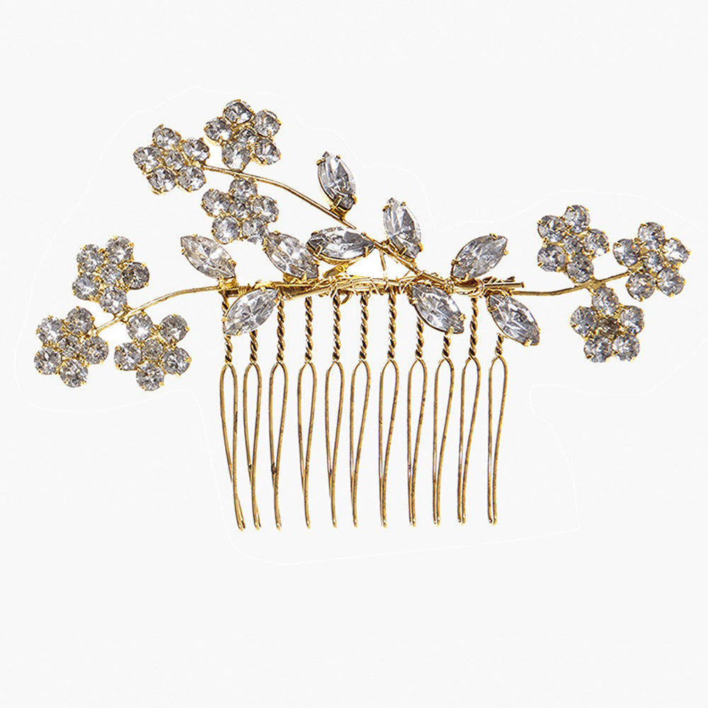 Fashion Flower Hair Comb Female Elegant Simple Gold Infinite Avenue