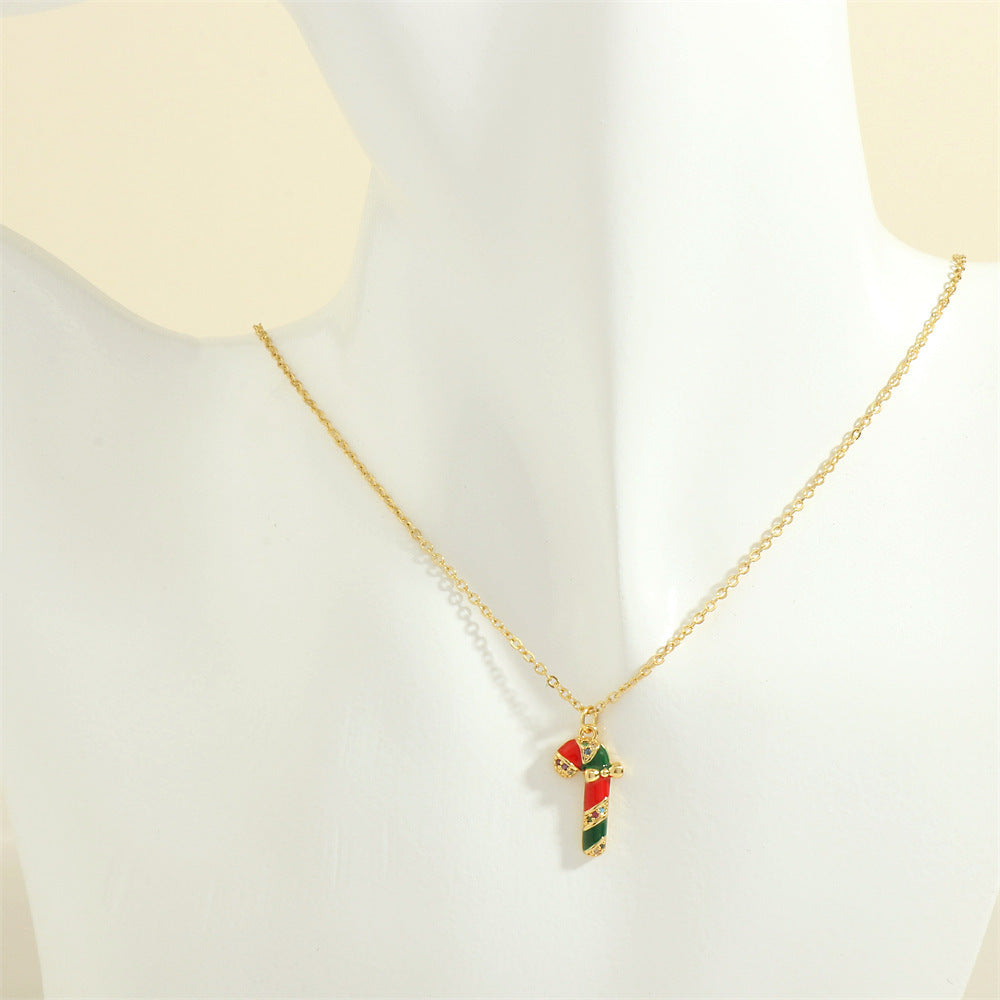 Christmas Tree & Santa Necklace – Rhinestone Clavicle Chain for Women NE2089 E Infinite Avenue