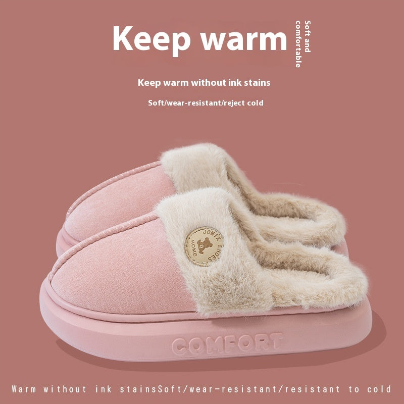 New Plush Slippers For Women Men Winter Warm Home Slipper Indoor Thick-soled Fleece Shoes Pink Infinite Avenue