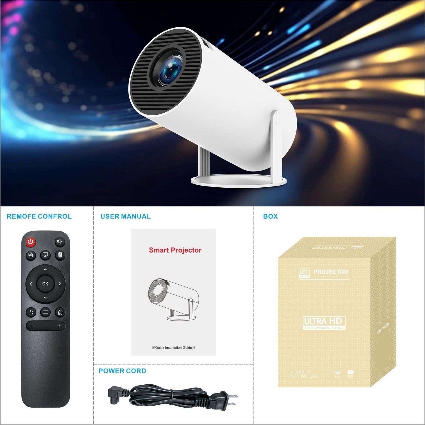 HY300 Pro Projector Home Theater Entertainment Portable Small Projector Android HY300pro Infinite Avenue