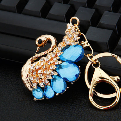 Diamond Crystal Swan Car Key Ring Infinite Avenue