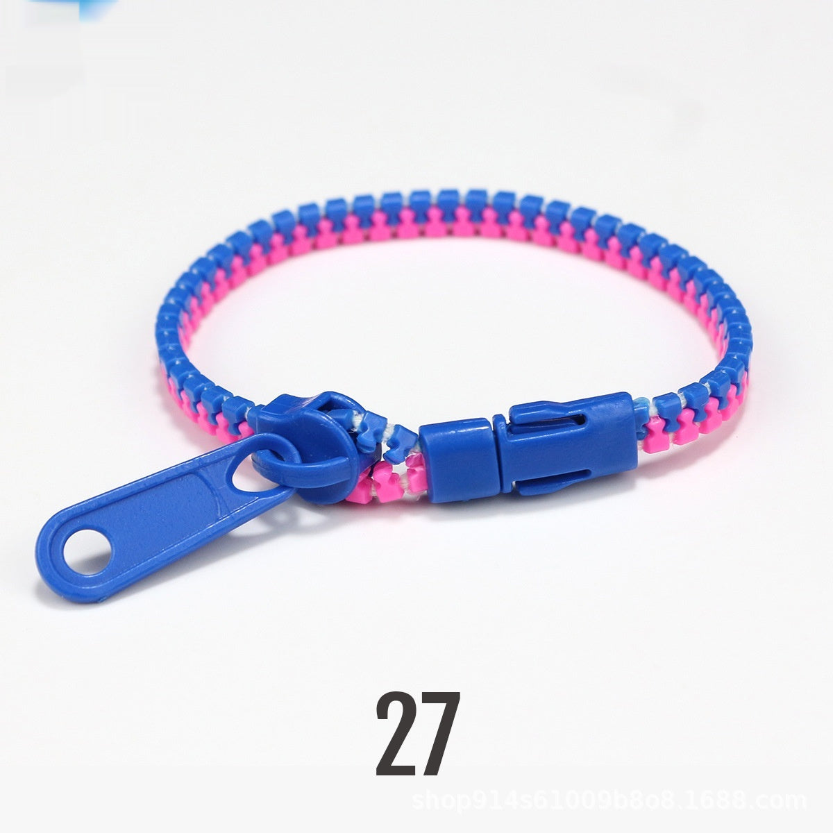 No 5 Two-color Children's Zipper Bracelet Sapphire Blue Rose Red 10PCs Bracelet Infinite Avenue