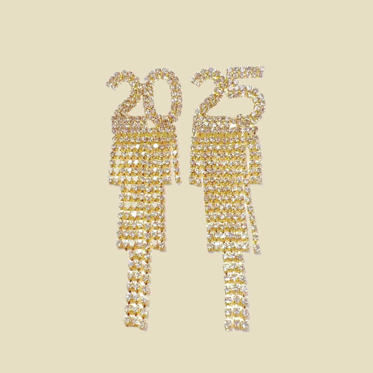 2025 Rhinestone Letter Earrings – New Year’s Festival Jewelry Gold Infinite Avenue