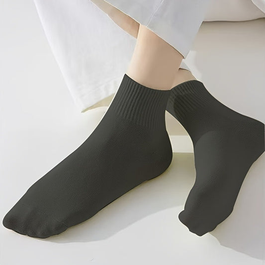 5 Pairs Women's Soft Cotton Socks – Breathable & Moisture-Wicking Black Infinite Avenue