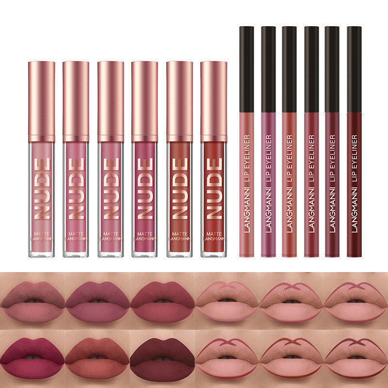 12-Piece Lipstick & Liner Set – Matte, Waterproof, Long-Lasting Infinite Avenue